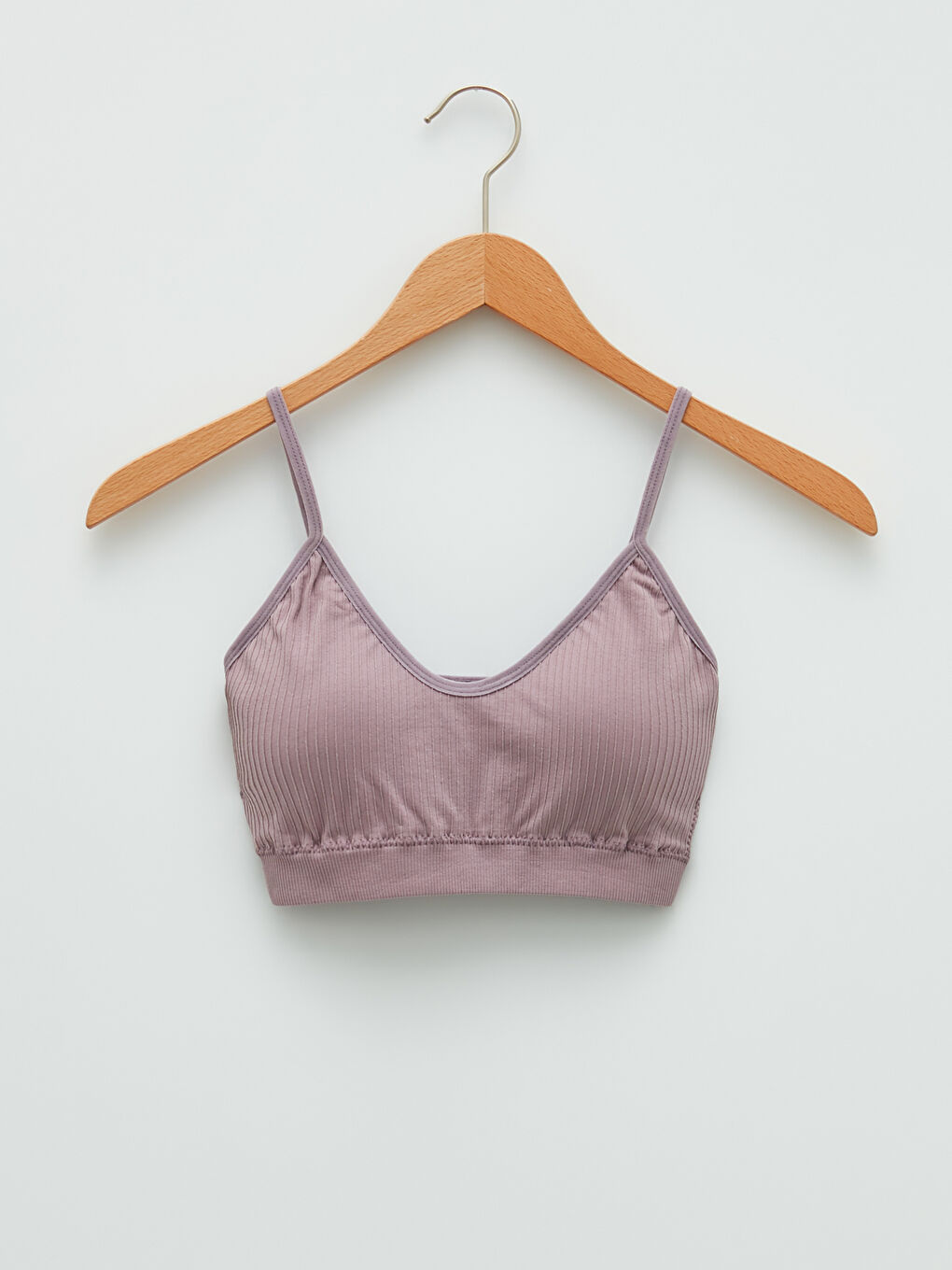 Lila U Yaka Düz Askılı Kadın Spor Büstiyer-5
