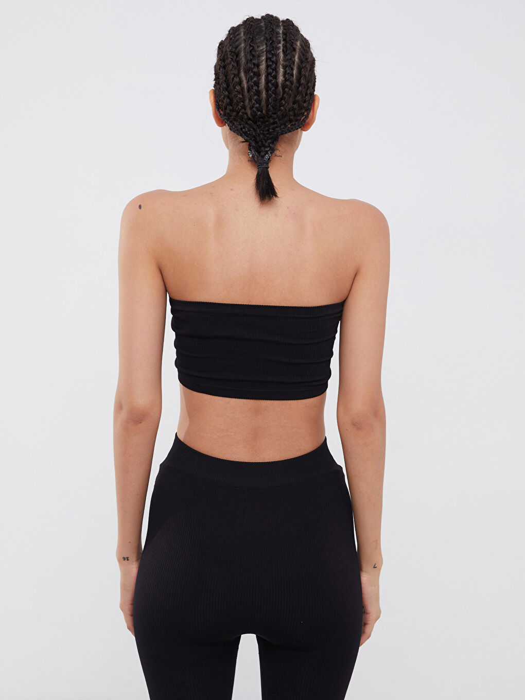 Siyah Düz Straplez Kadın Büstiyer-4