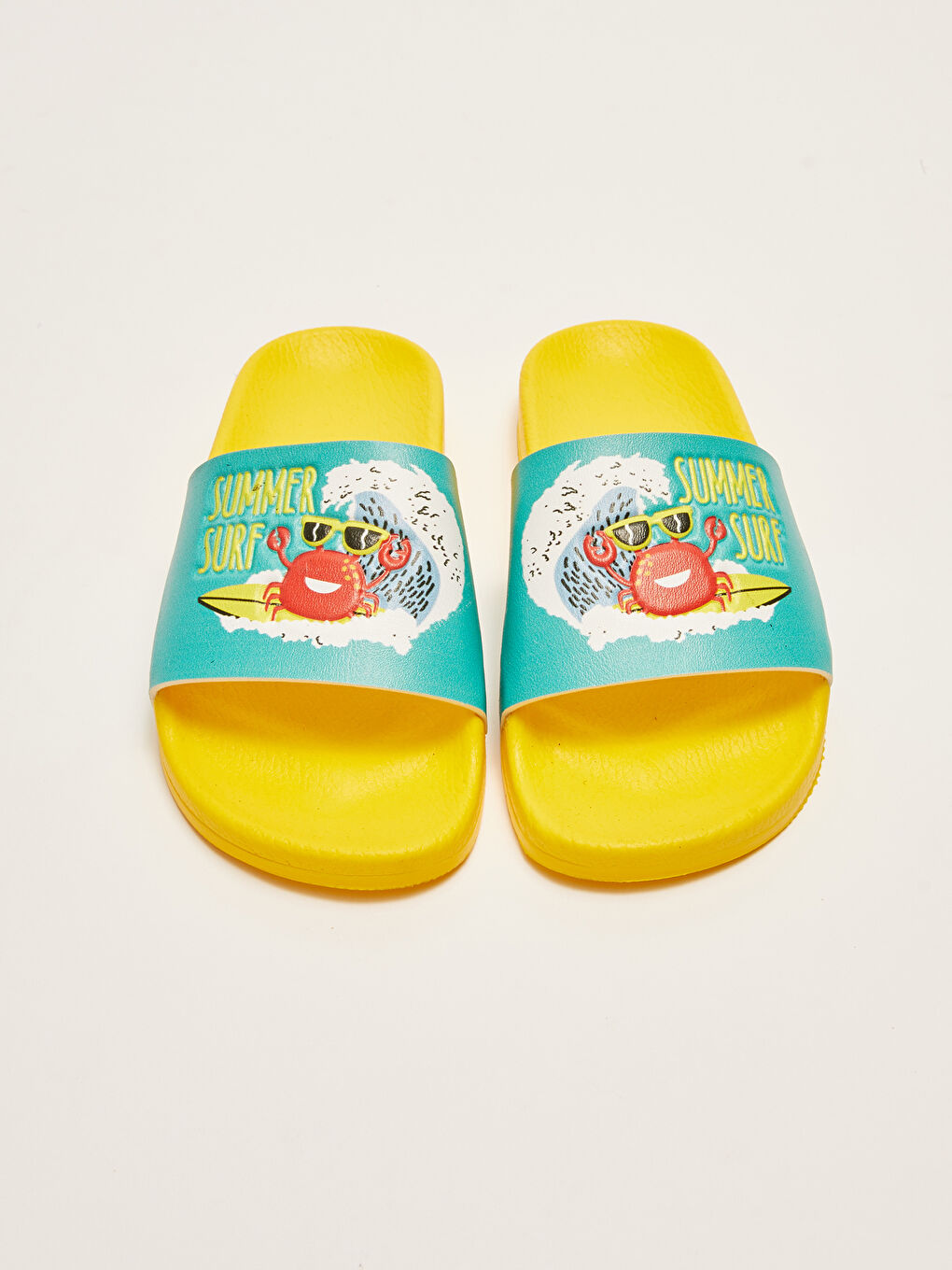 Sarı Tek Bantlı Baskılı Erkek Çocuk Terlik-2