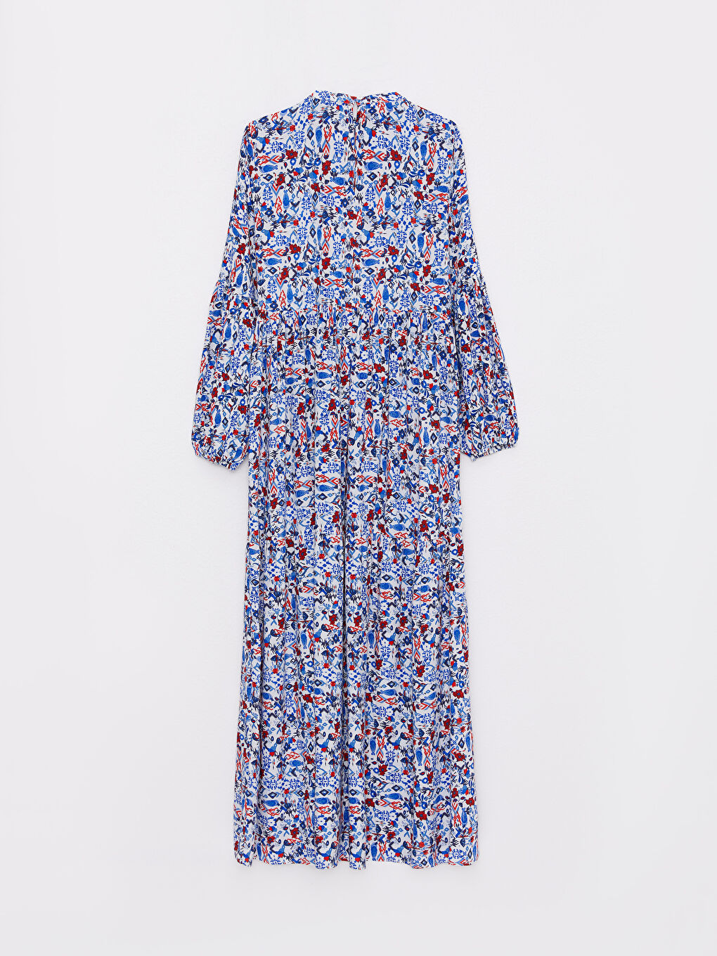 Crew Neck Patterned Long Sleeve Viscose Maternity Dress -S2GT28Z8-LTH