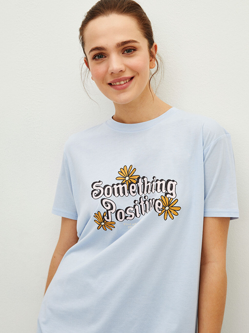 Crew Neck Printed Short Sleeve Women's Tunic-2