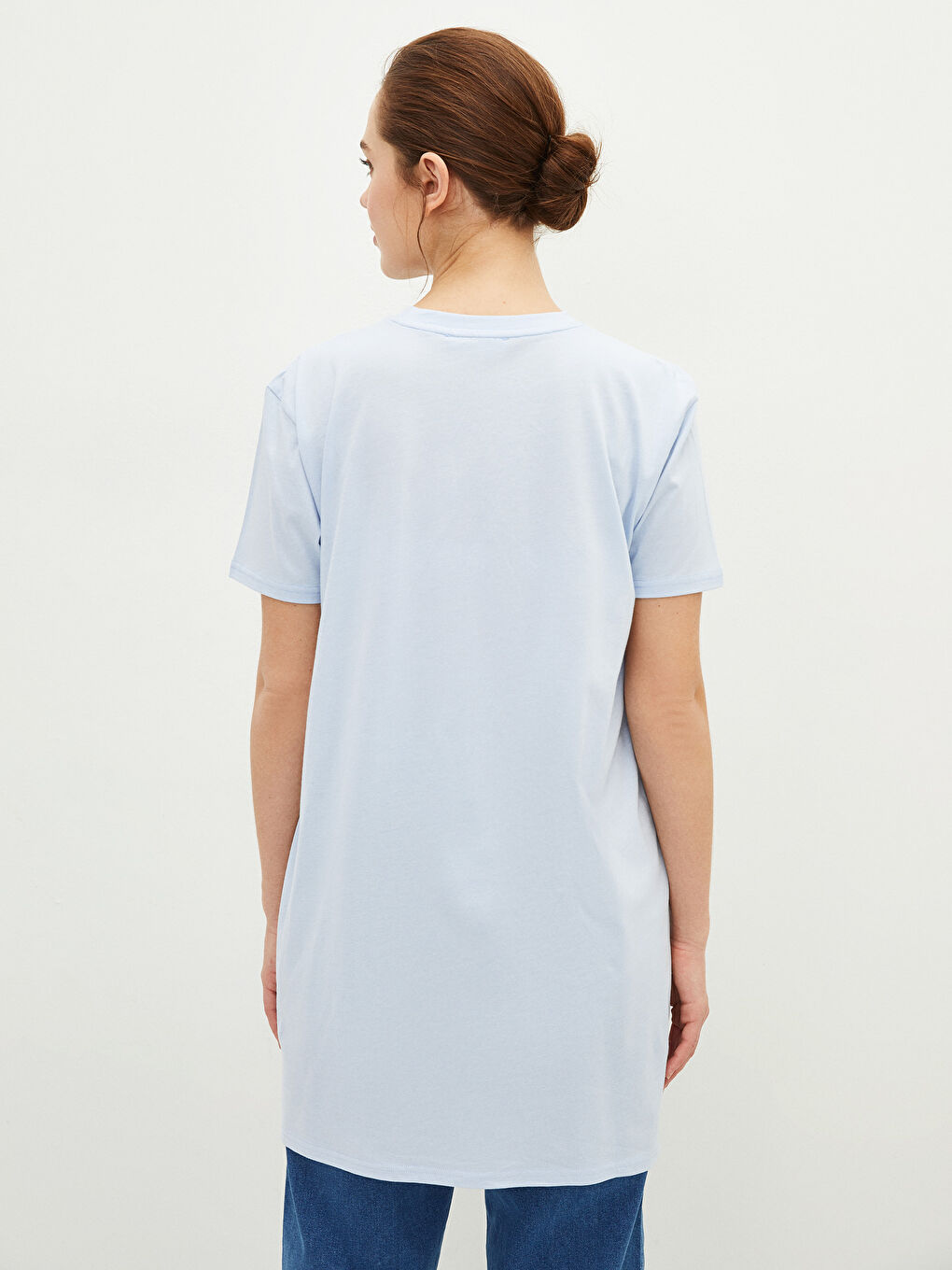 Crew Neck Printed Short Sleeve Women's Tunic-5