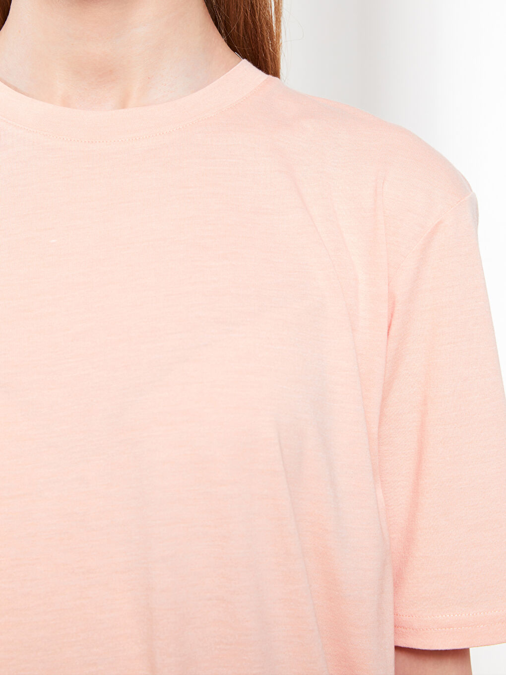 Crew Neck Plain Short Sleeve Women's Tunic-3