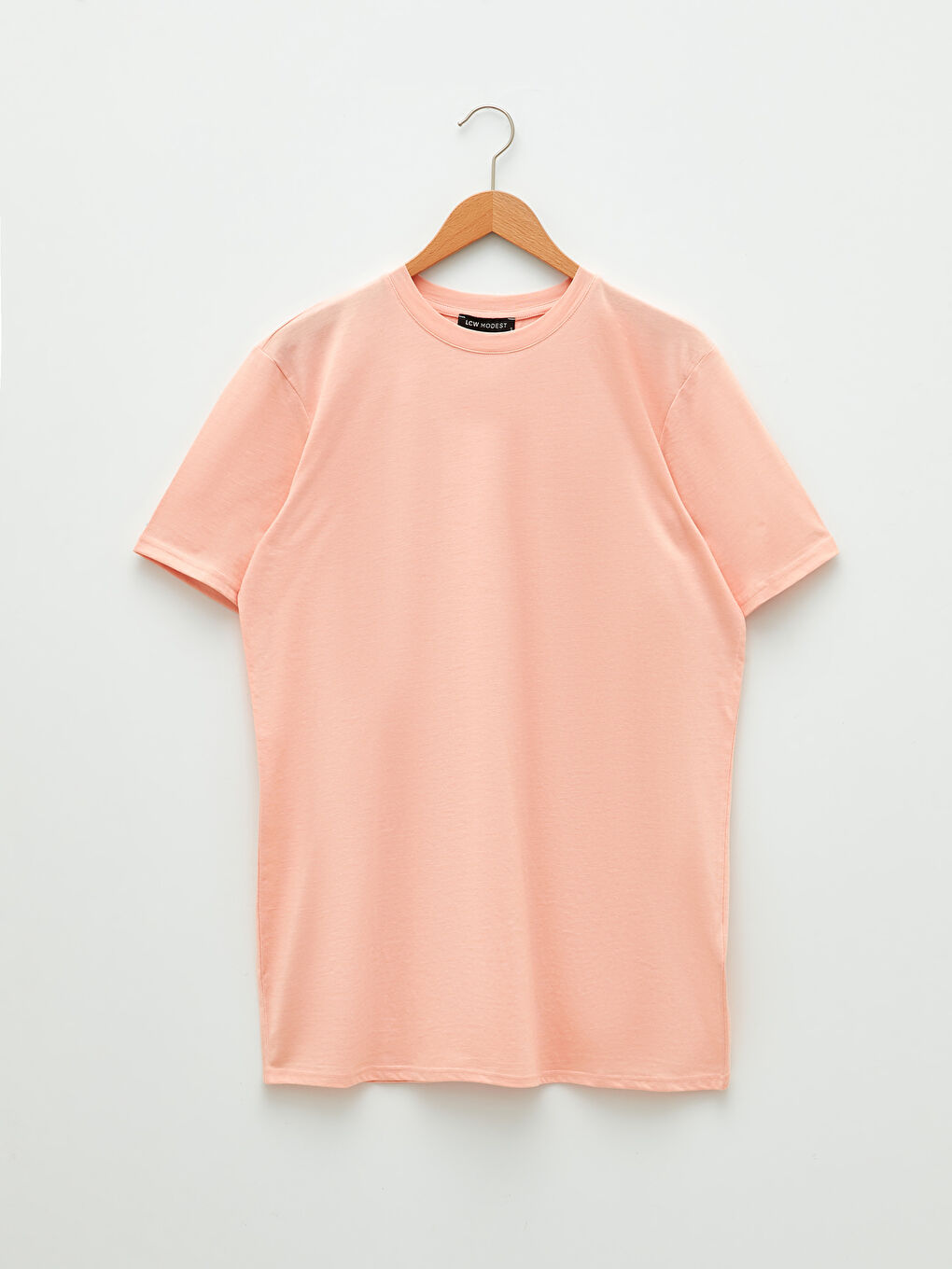 Crew Neck Plain Short Sleeve Women's Tunic-5