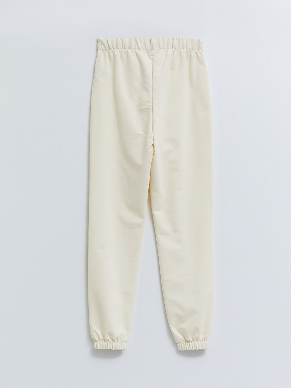 Ekru Kadın Beli Lastikli Düz Jogger Eşofman Altı-6
