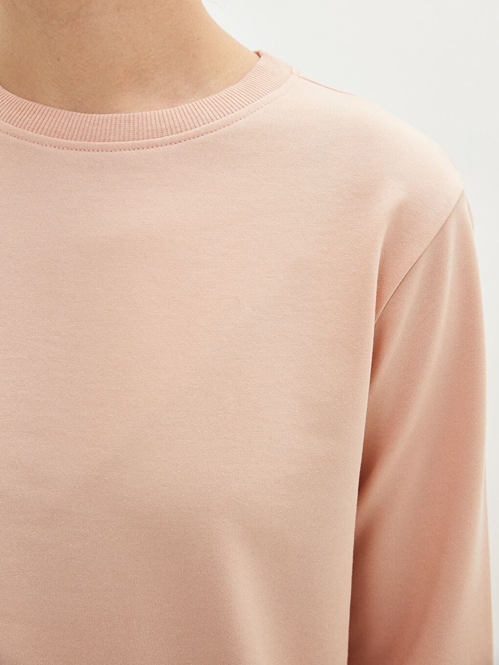 Crew Neck Plain Oversize Women's Sweatshirt Tunic-4