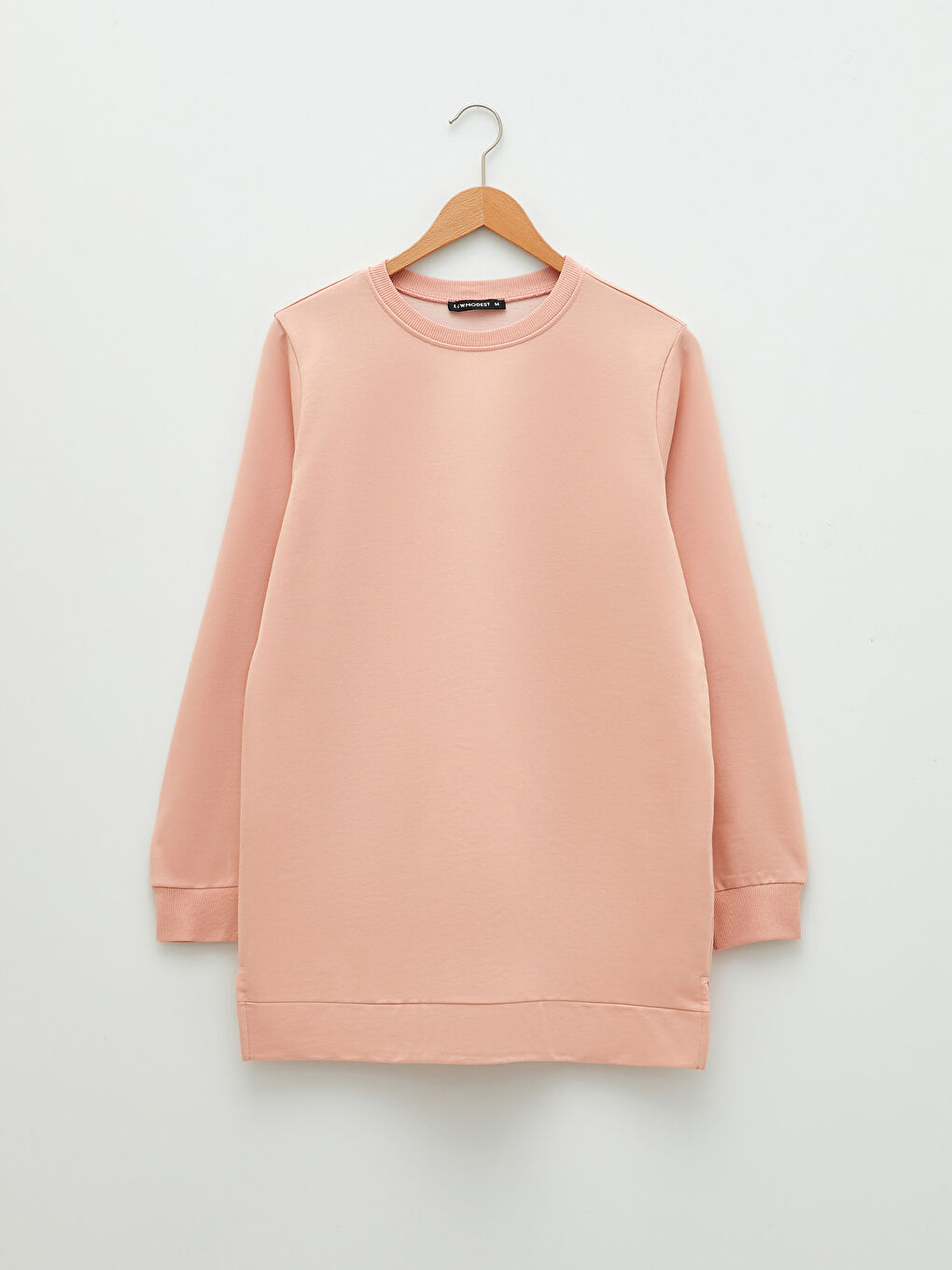 Crew Neck Plain Oversize Women's Sweatshirt Tunic-6