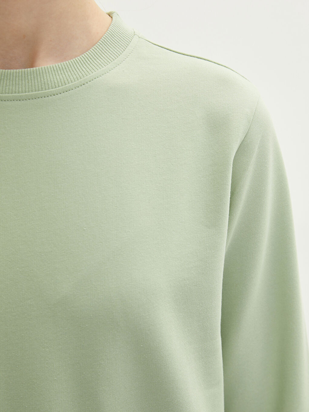 تونيك سويتشيرت أوفراسايز سادة بياقة دائرية للسيدات-3