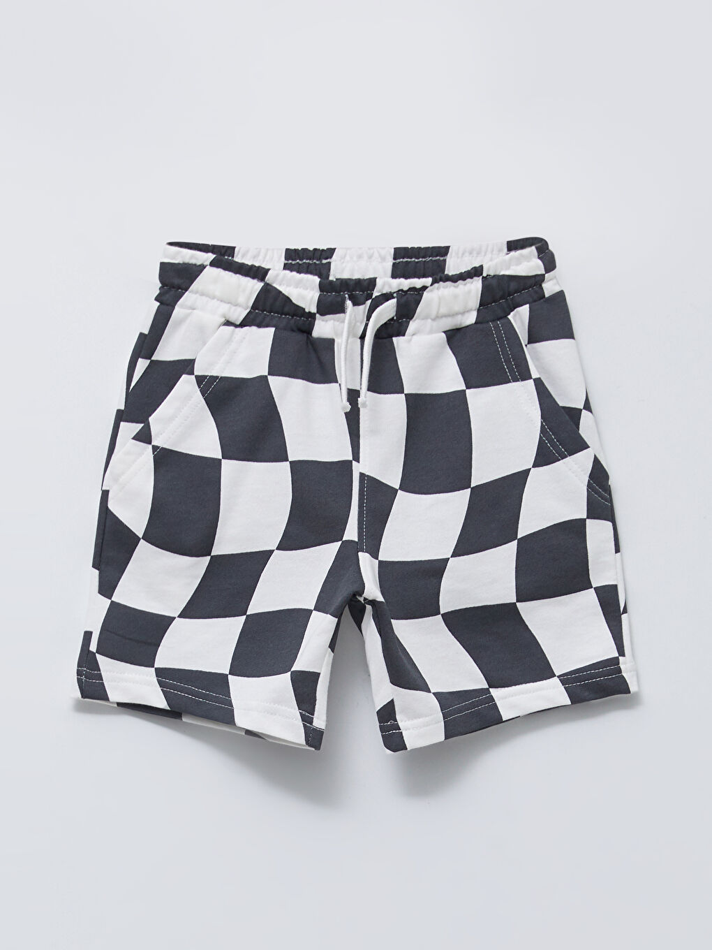 Antrasit Beli Lastikli Baskılı Erkek Çocuk Şort