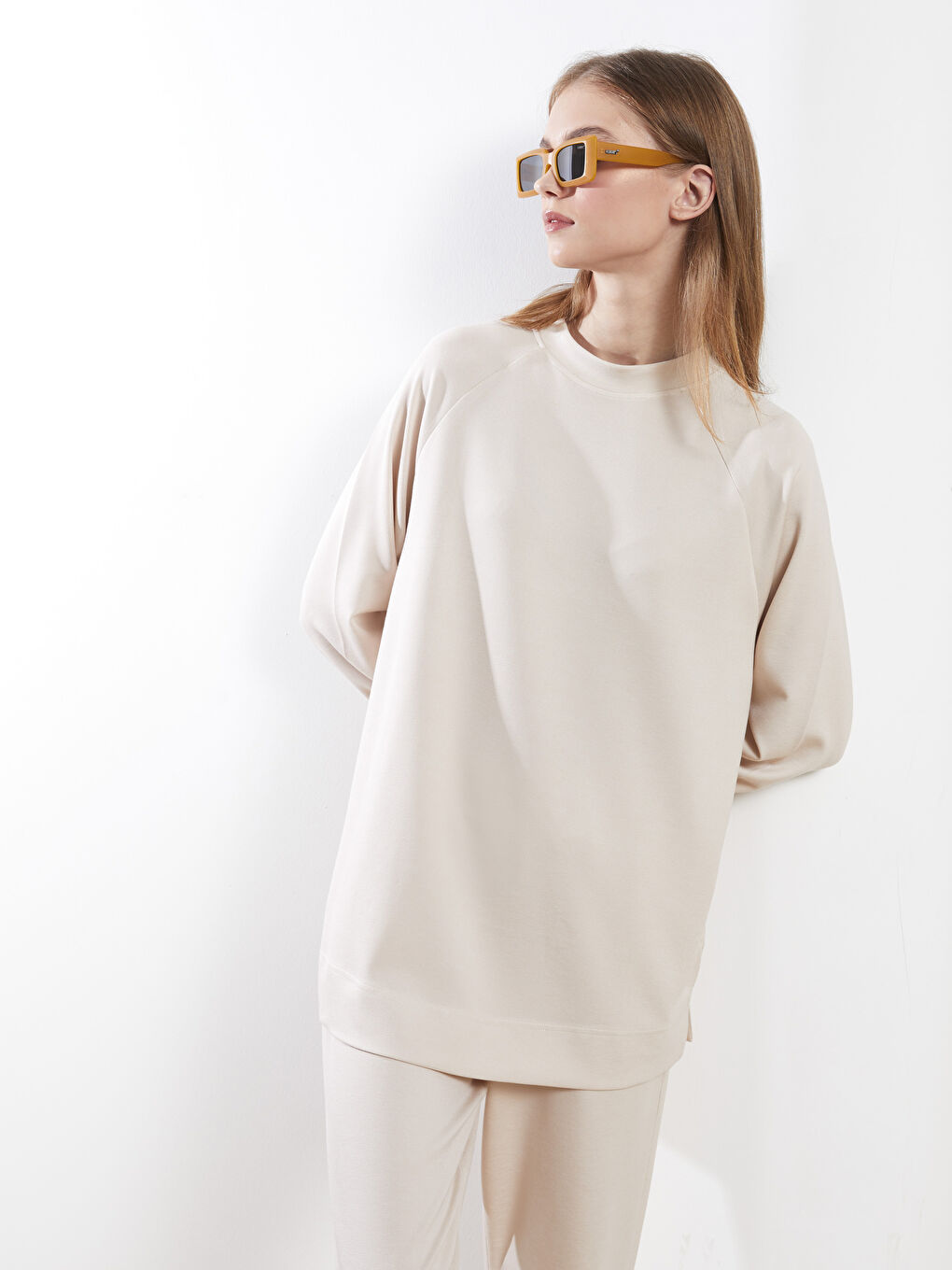 LCW Modest Crew Neck Plain Long Sleeve Women's Tunic -S2GT92Z8-DF7
