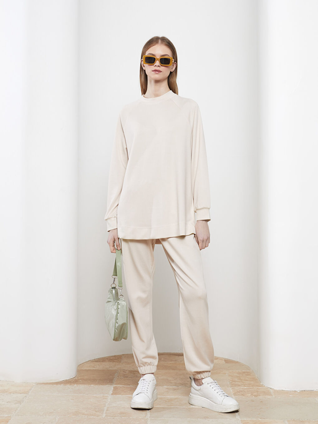 LCW Modest Crew Neck Plain Long Sleeve Women's Tunic -S2GT92Z8-DF7