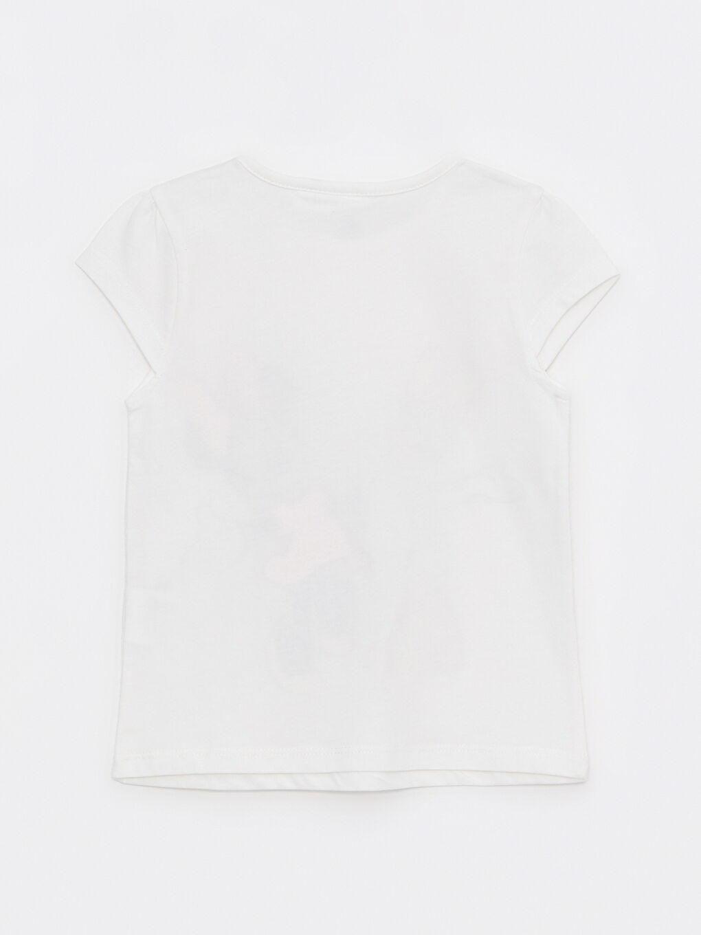 Ekru Bisiklet Yaka Kısa Kollu Minnie Mouse Baskılı Pamuklu Kız Bebek Pijama Takım-2