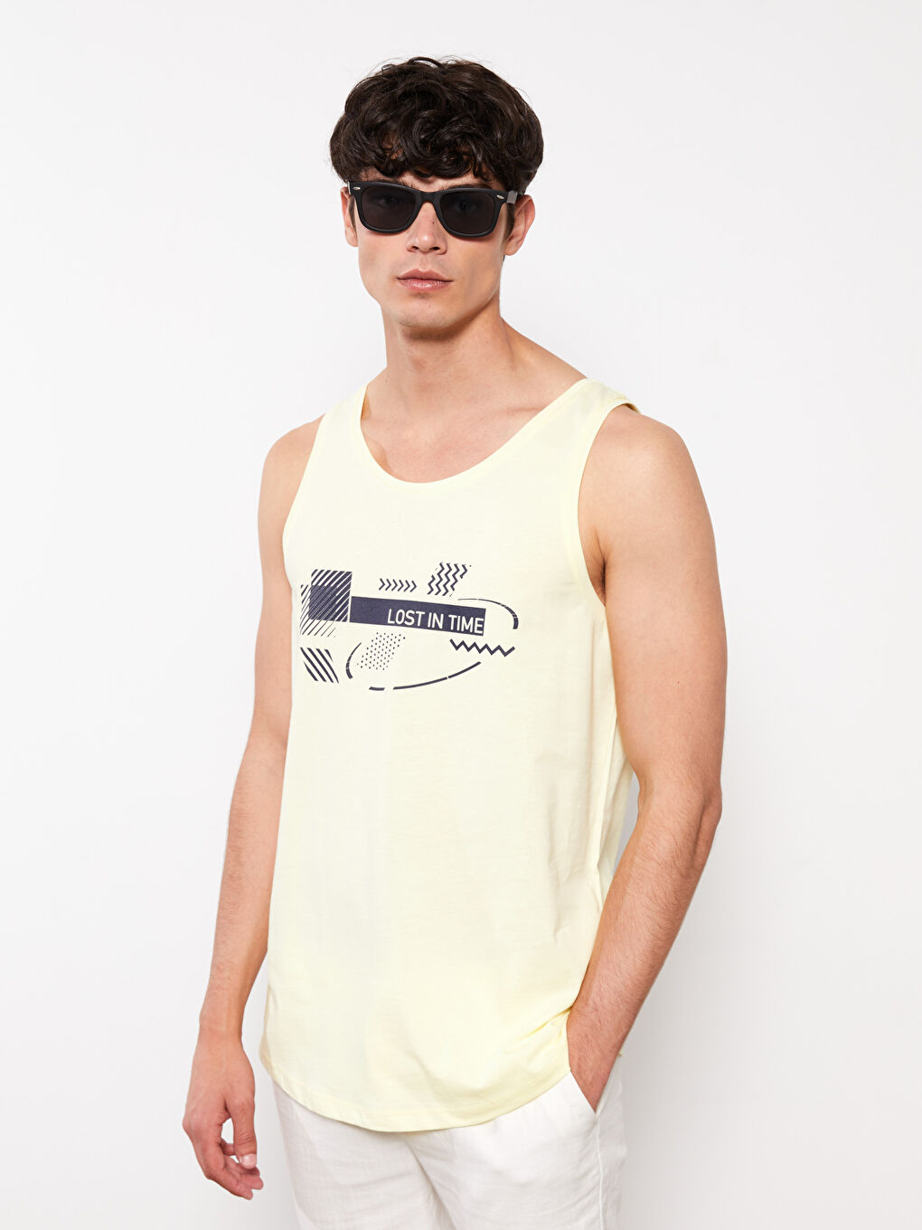 Майка без рукавов с круглым вырезом и принтом из джерси для мужчин-2