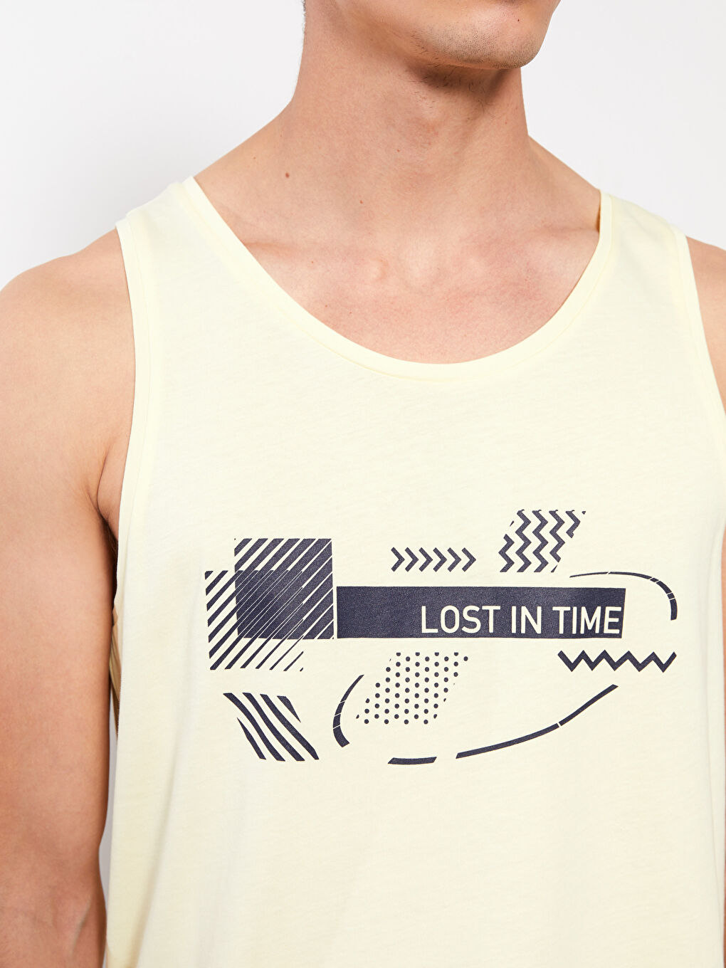 Майка без рукавов с круглым вырезом и принтом из джерси для мужчин-3