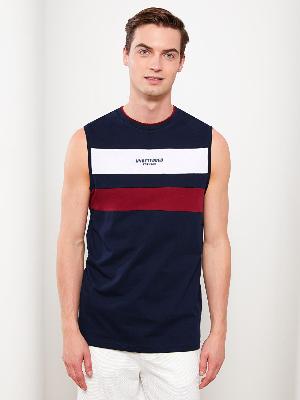 Crew Neck Printed Men's Sleeveless T-Shirt