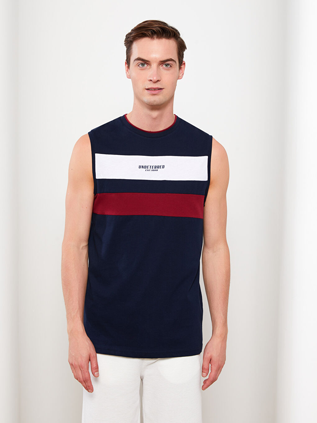 Crew Neck Printed Men's Sleeveless T-Shirt-1