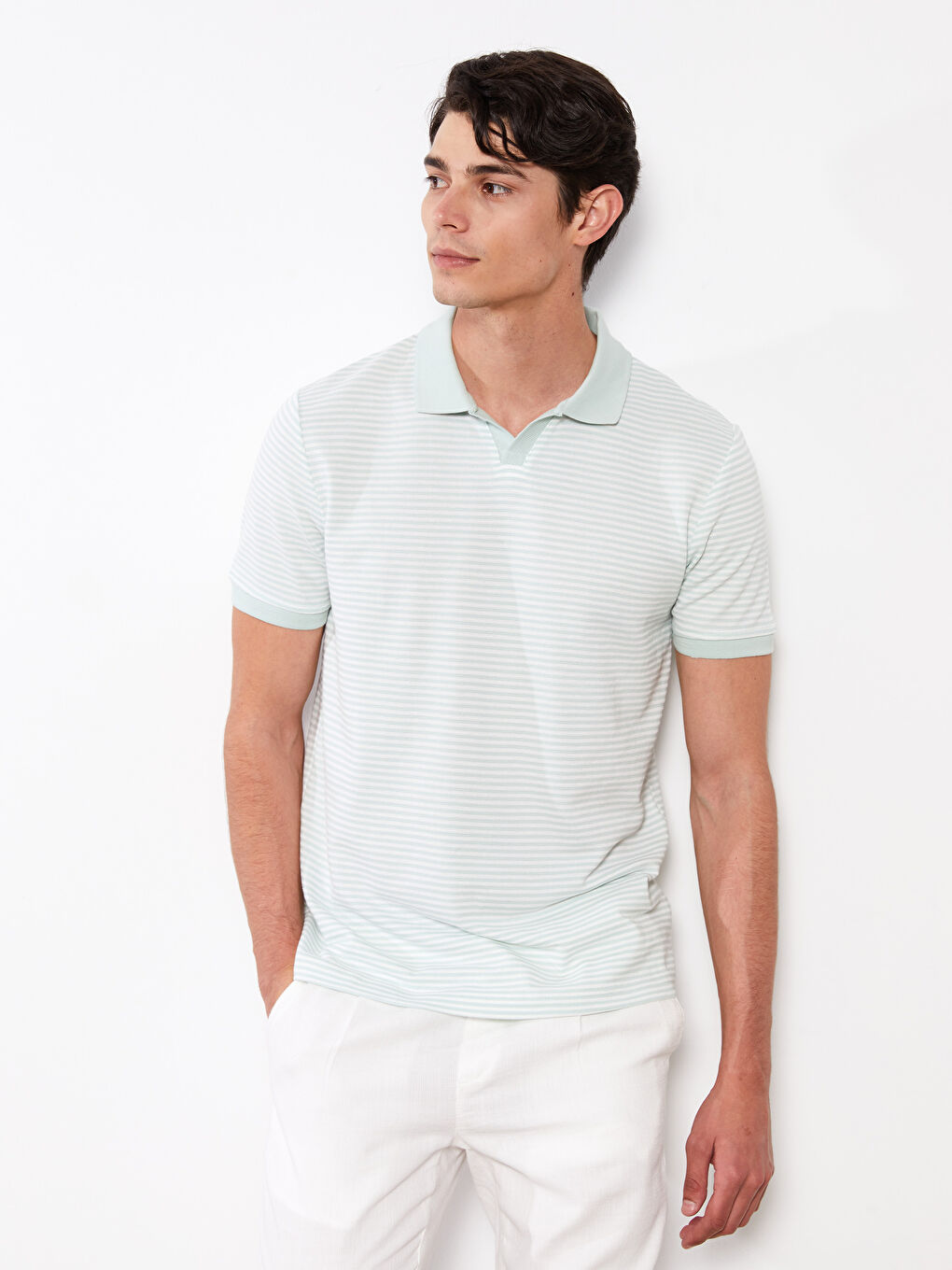 LCWAIKIKI Classic Polo Neck Short Sleeve Striped Men's T-Shirt -S2GU31Z8-LFH