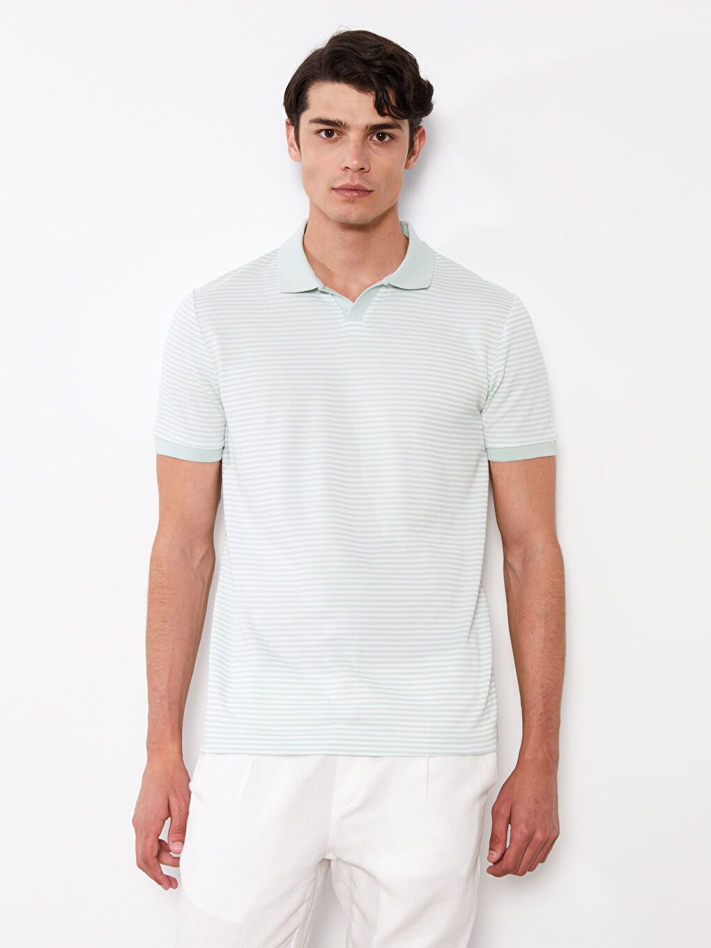 LCWAIKIKI Classic Polo Neck Short Sleeve Striped Men's T-Shirt -S2GU31Z8-LFH