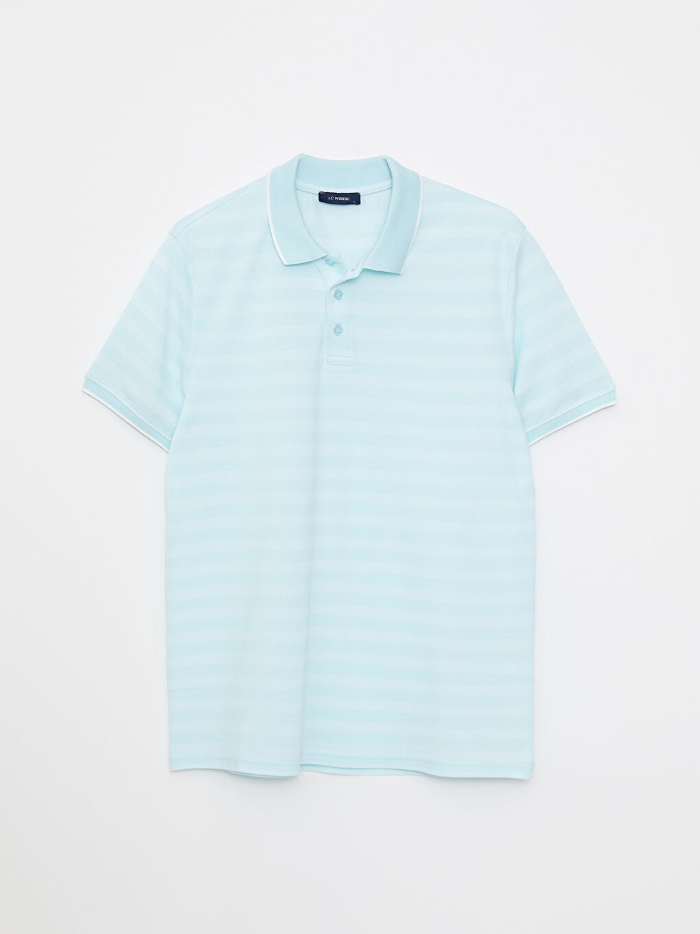 Polo Neck Short Sleeve Striped Men's T-Shirt-5