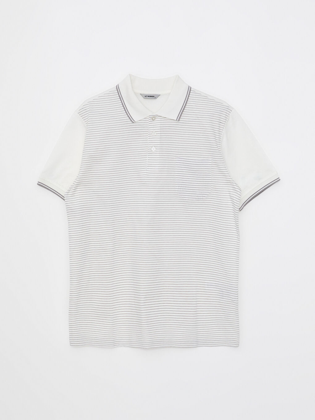 تي شيرت رجالي بياقة بولو كم قصير مخطط جيرسي-5