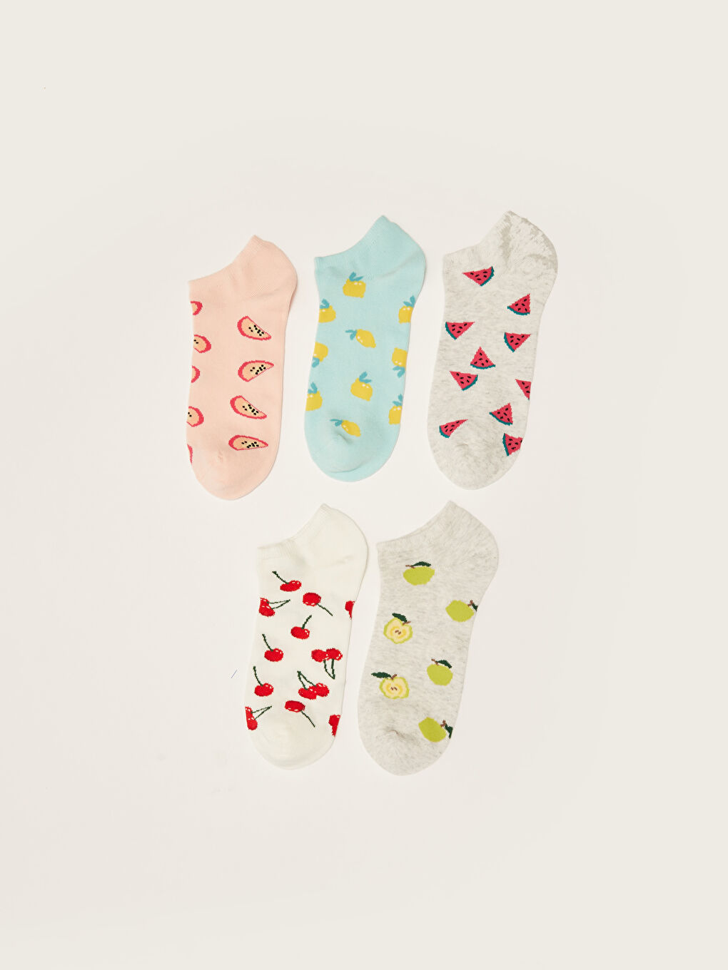 جوارب رياضية منقوشة للسيدات - عبوة من ٥ قطع-1