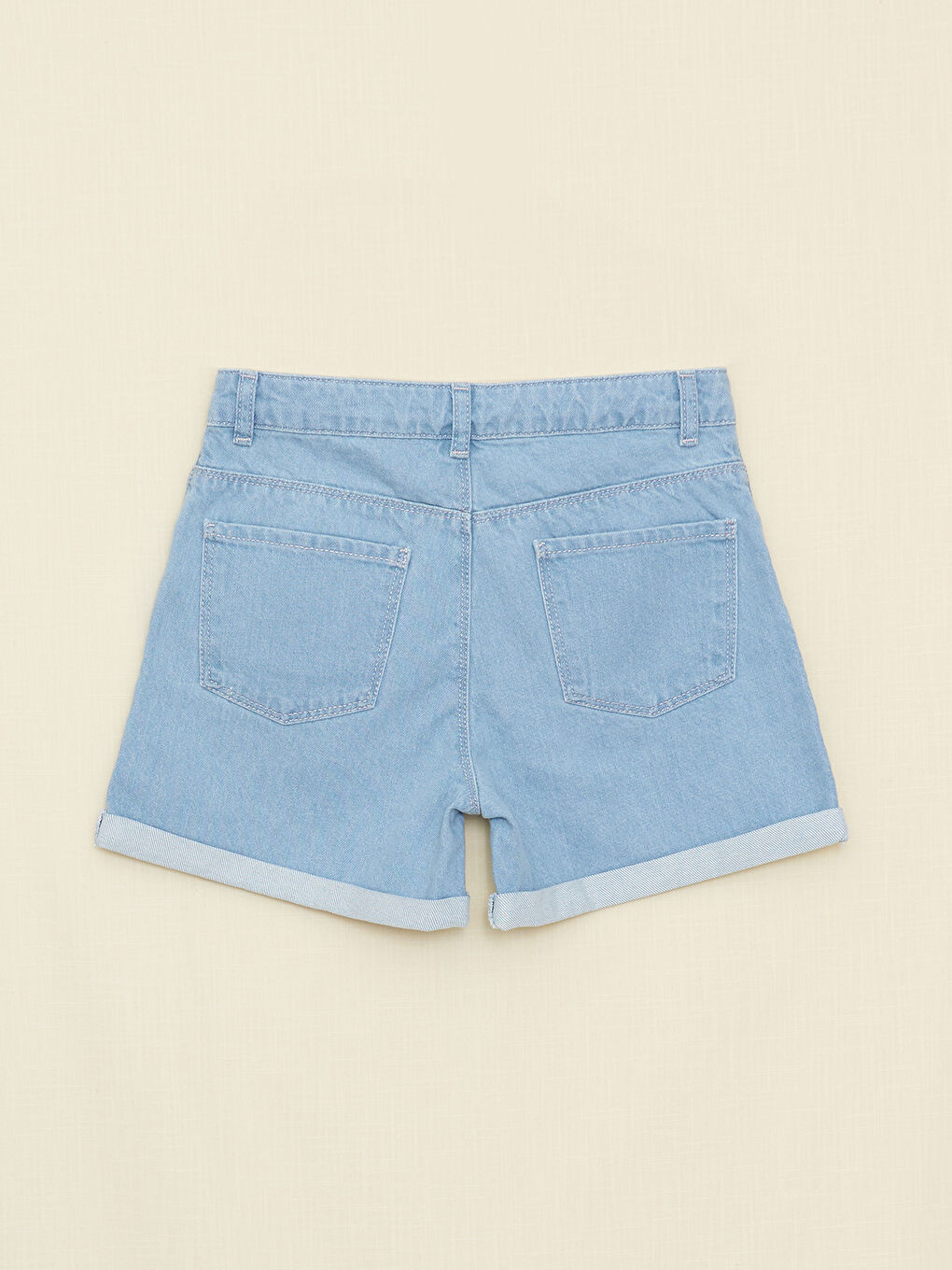 Short en jean brodé de sequins pour fille-1