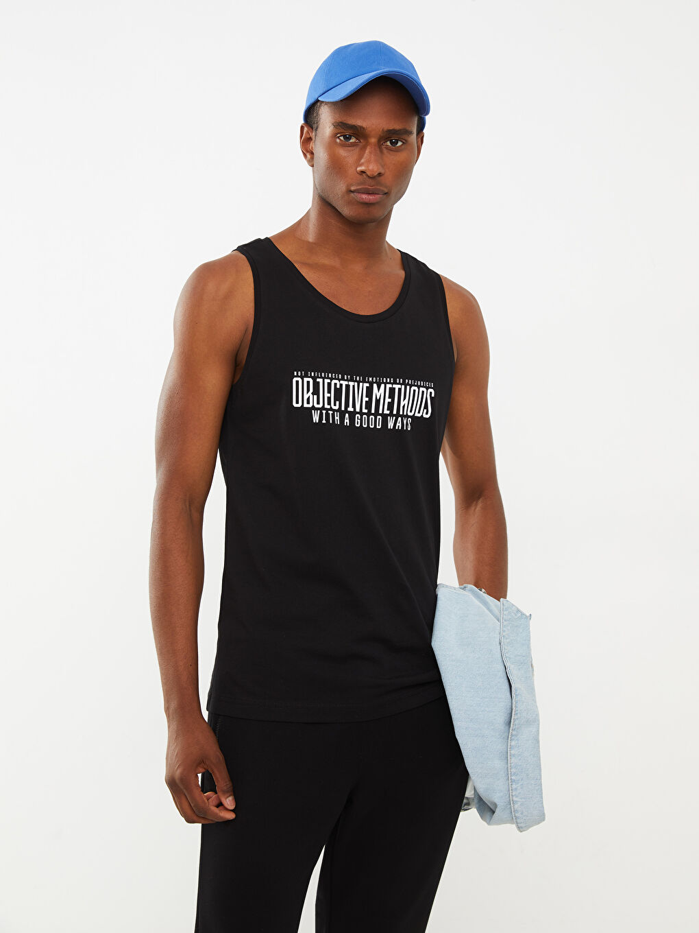 Майка без рукавов с круглым вырезом и принтом из джерси для мужчин-2