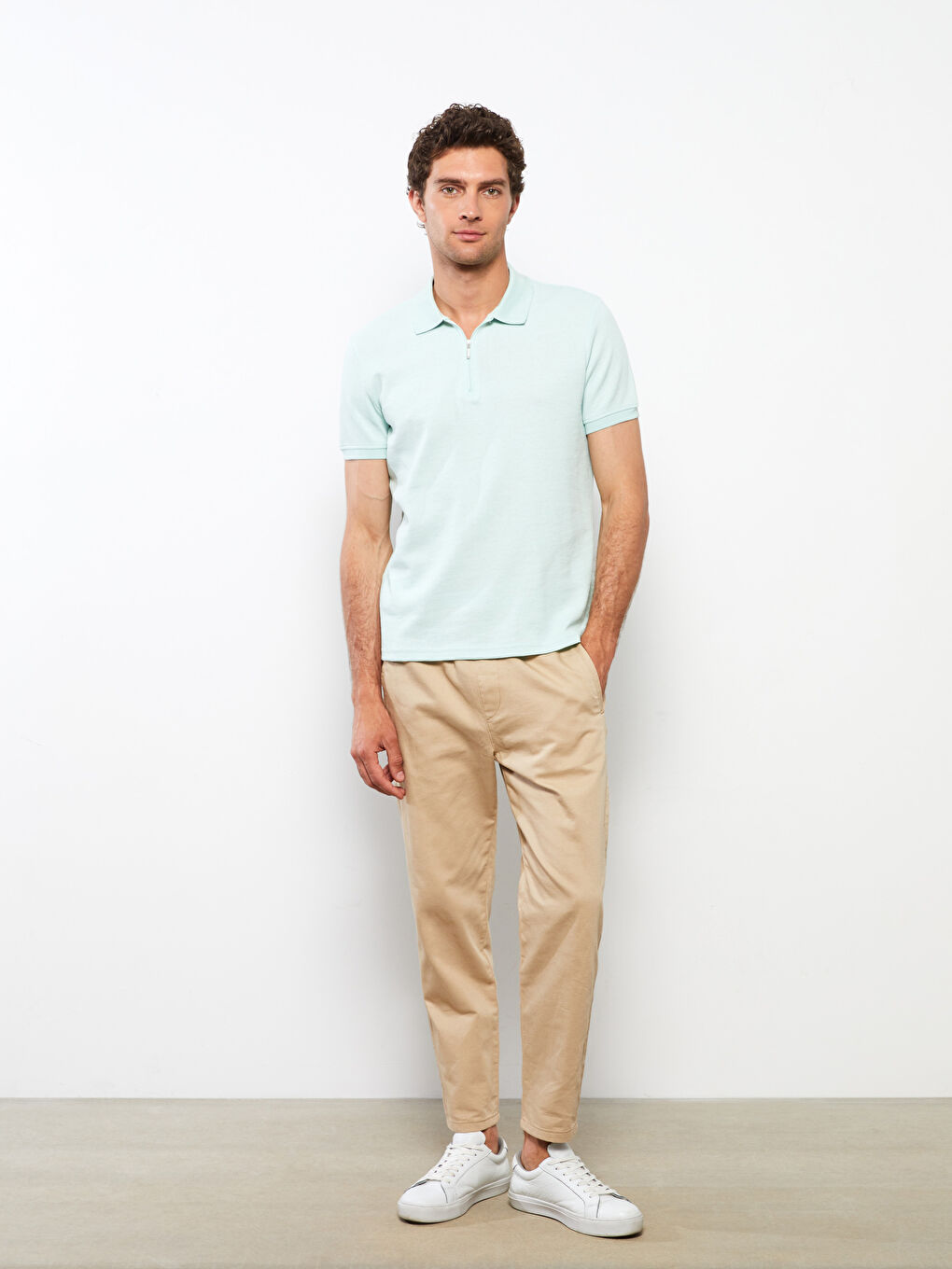 Polo Neck Short Sleeve Men's T-Shirt-2