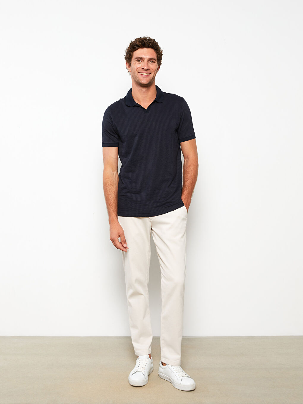 Lacivert Polo Yaka Kısa Kollu Erkek Tişört