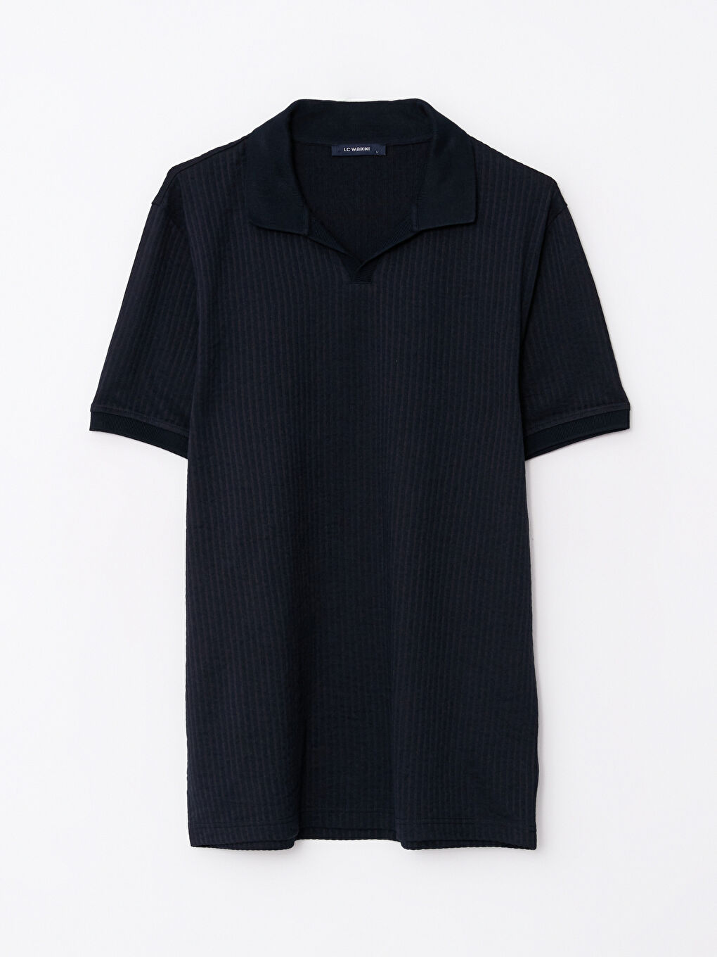 Lacivert Polo Yaka Kısa Kollu Erkek Tişört-5