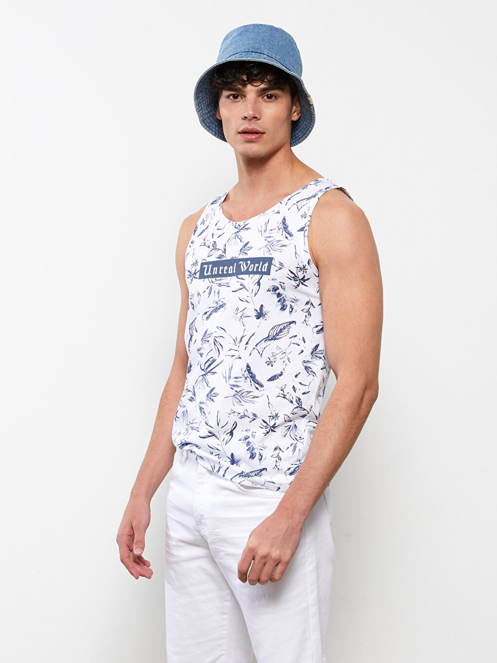 Crew Neck Printed Jersey Men's Sleeveless T-Shirt-1