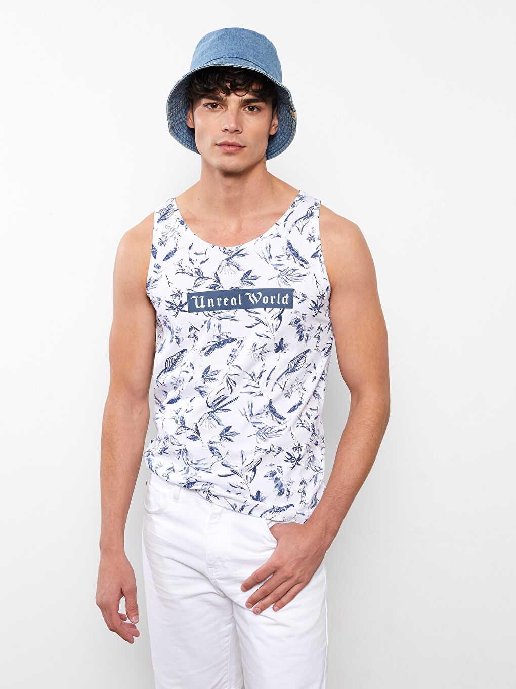 Crew Neck Printed Jersey Men's Sleeveless T-Shirt-2