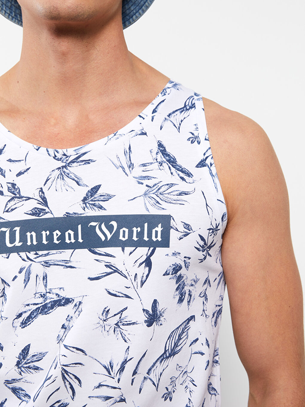 Crew Neck Printed Jersey Men's Sleeveless T-Shirt-3