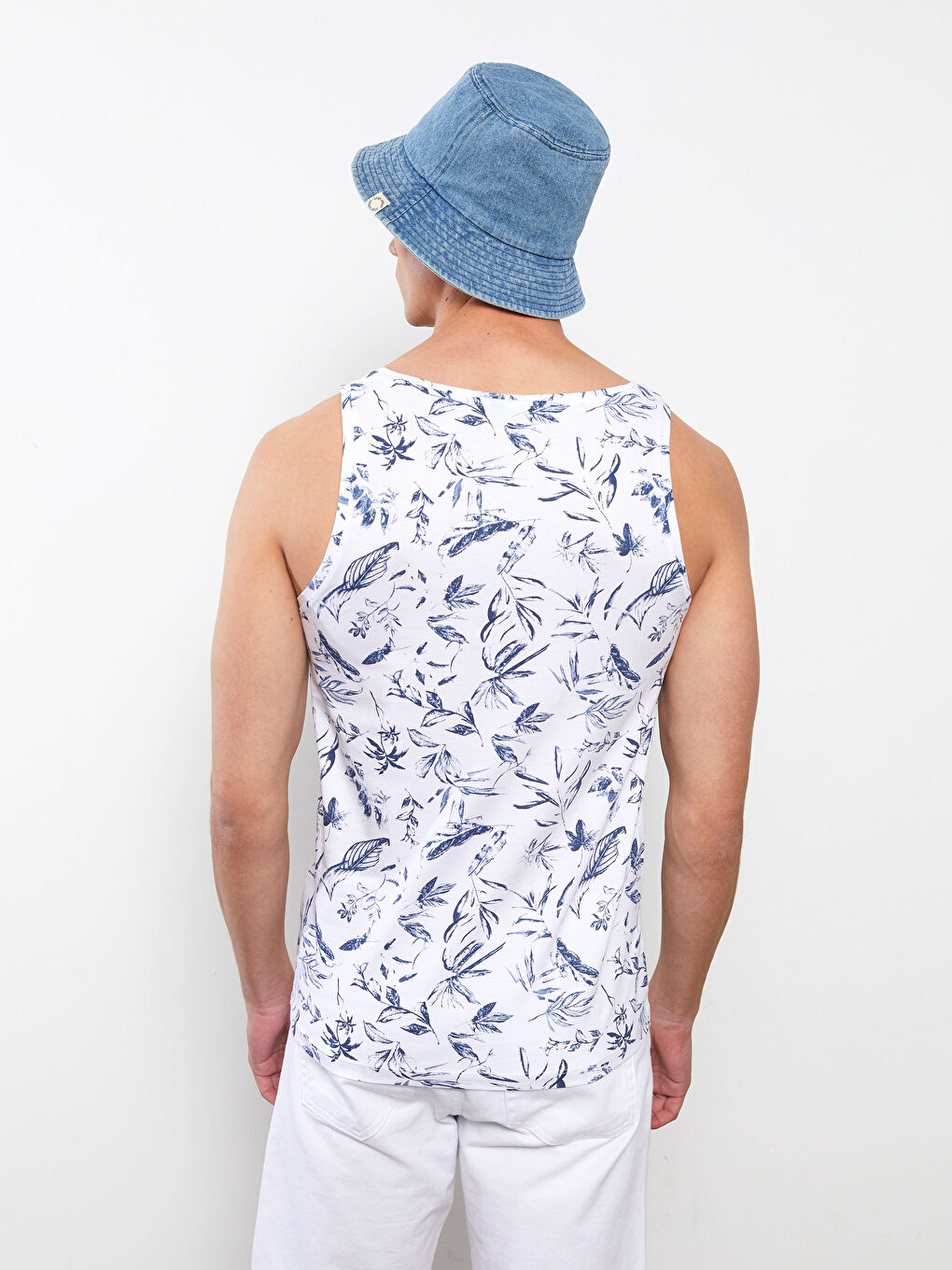 Crew Neck Printed Jersey Men's Sleeveless T-Shirt-4