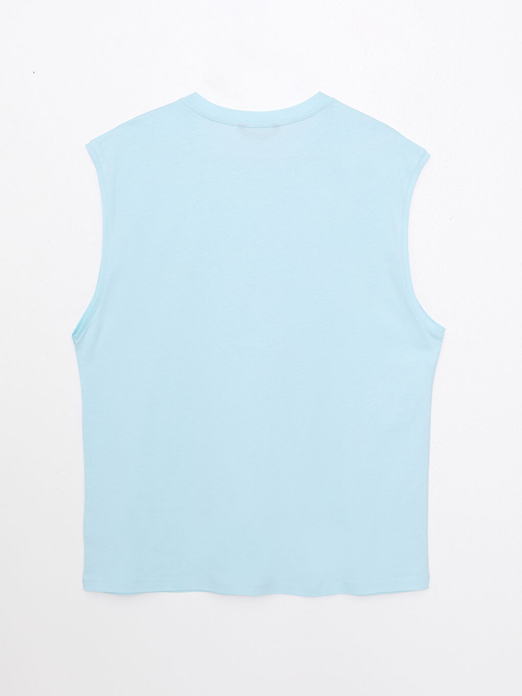 ерлерге арналған принтті трикотаж жеңсіз футболка-6