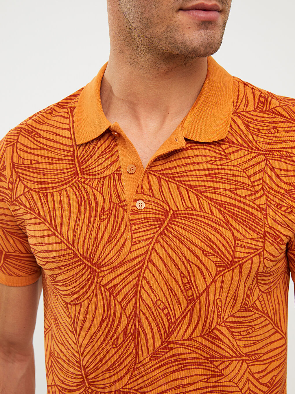 SOUTHBLUE Polo Neck Short Sleeve Patterned Men's T-Shirt -S2GU96Z8-GCG
