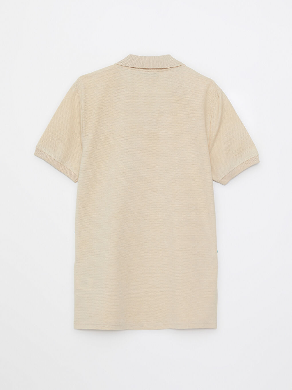 Bej Polo Yaka Kısa Kollu Erkek Tişört-6