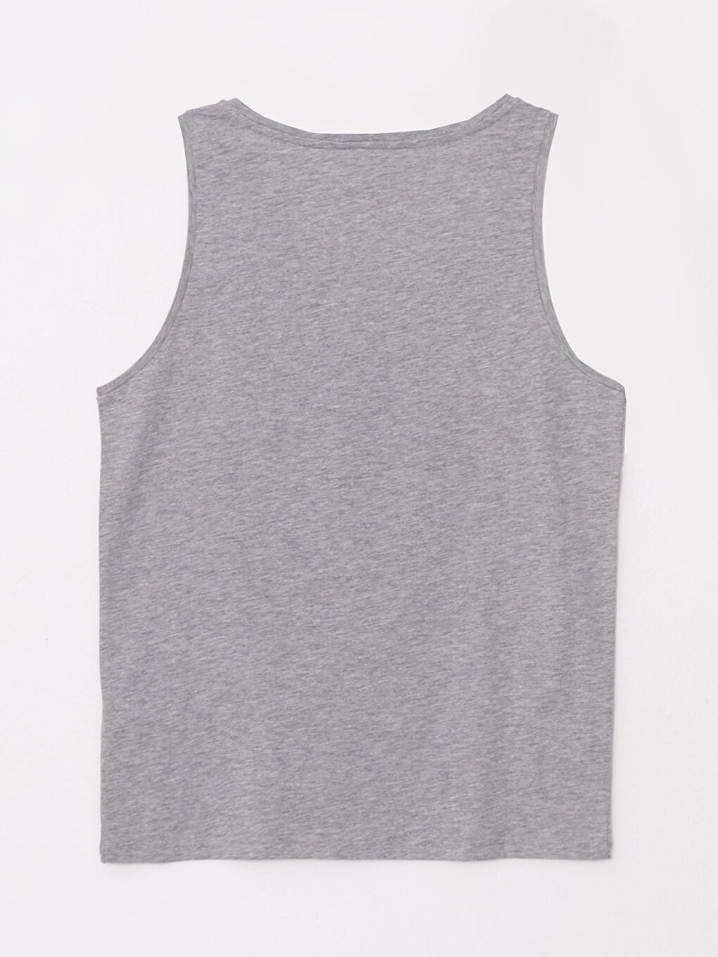 ерлерге арналған жеңсіз принтті дөңгелек жағалы футболка-6