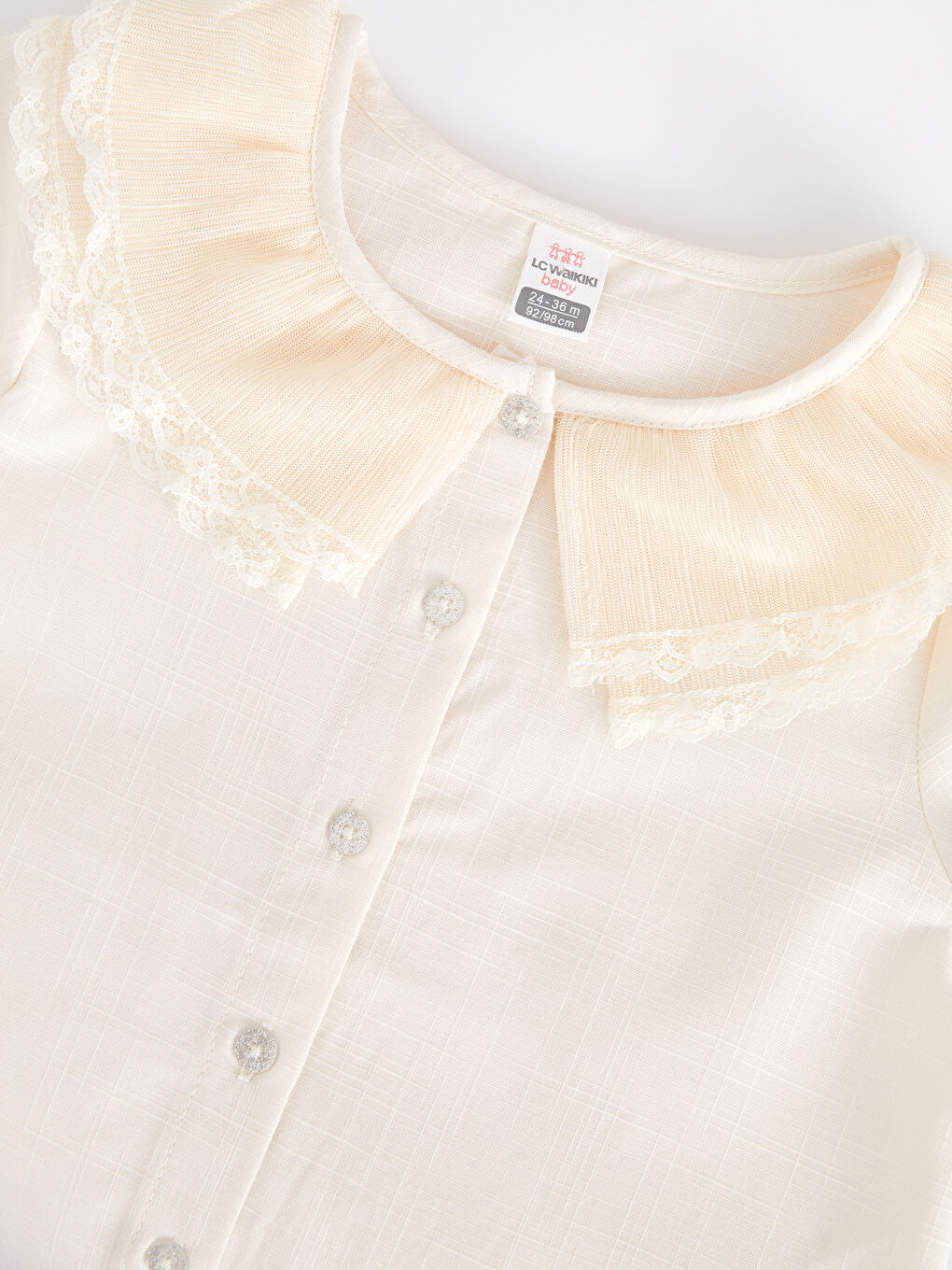 Chemise Bébé Fille en Coton à Rayures à Manches Longues Col Rond-2