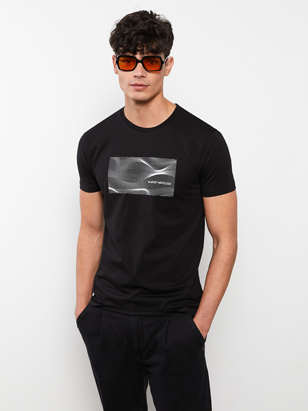 Crew Neck Short Sleeve Printed Combed Cotton Men's T-shirt