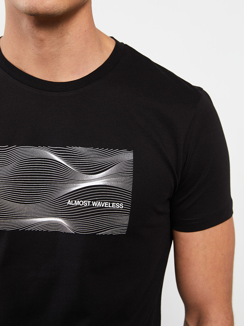 Crew Neck Short Sleeve Printed Combed Cotton Men's T-shirt-3
