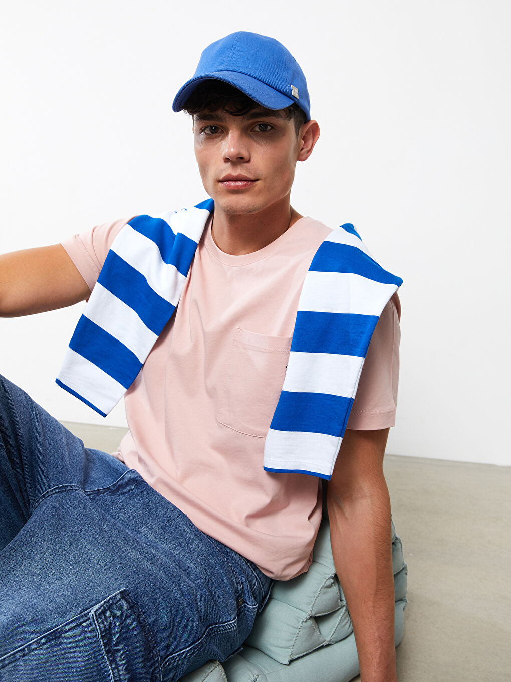 Tricou pentru Bărbați cu Guler Rotund, Mânecă Scurtă, Imprimat, din Bumbac Pieptănat