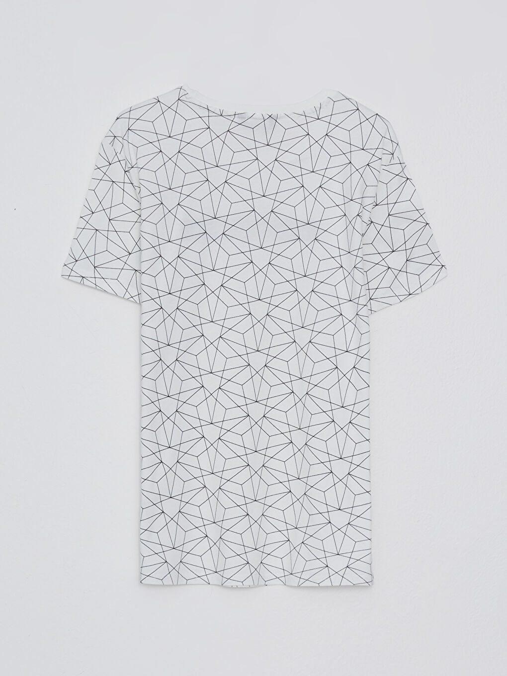 Beyaz Bisiklet Yaka Kısa Kollu Baskılı Penye Erkek Tişört-7