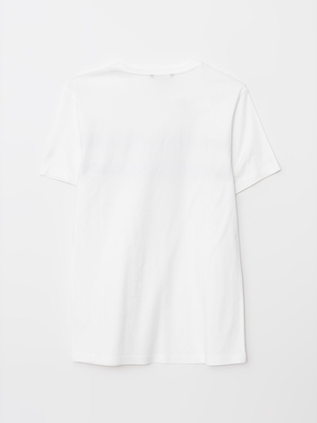 Ekru Bisiklet Yaka Kısa Kollu Baskılı Penye Erkek Tişört-6