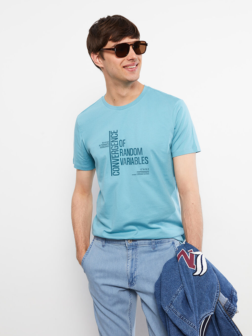 Crew Neck Short Sleeve Printed Combed Cotton Men's T-shirt