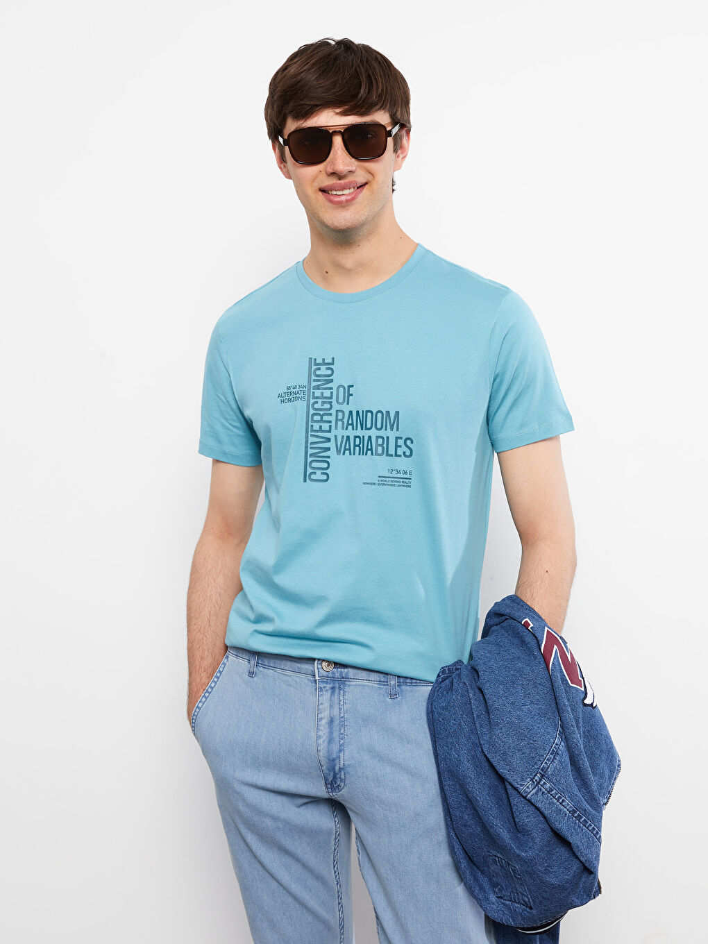 Crew Neck Short Sleeve Printed Combed Cotton Men's T-shirt-1