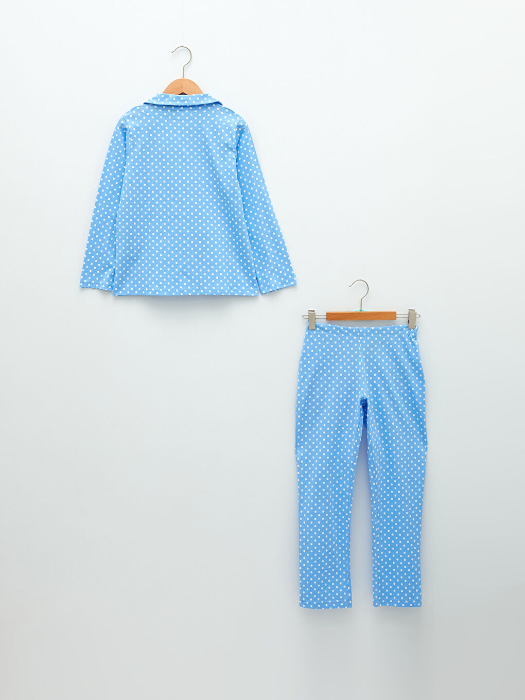 Shirt Collar Minnie Mouse Printed Long Sleeve Girls' Pyjama Set-1