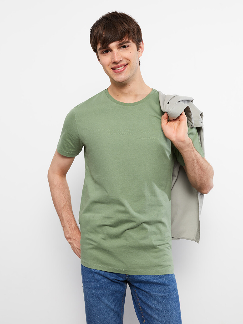 XSIDE Crew Neck Short Sleeve Printed Combed Cotton Men's T-shirt