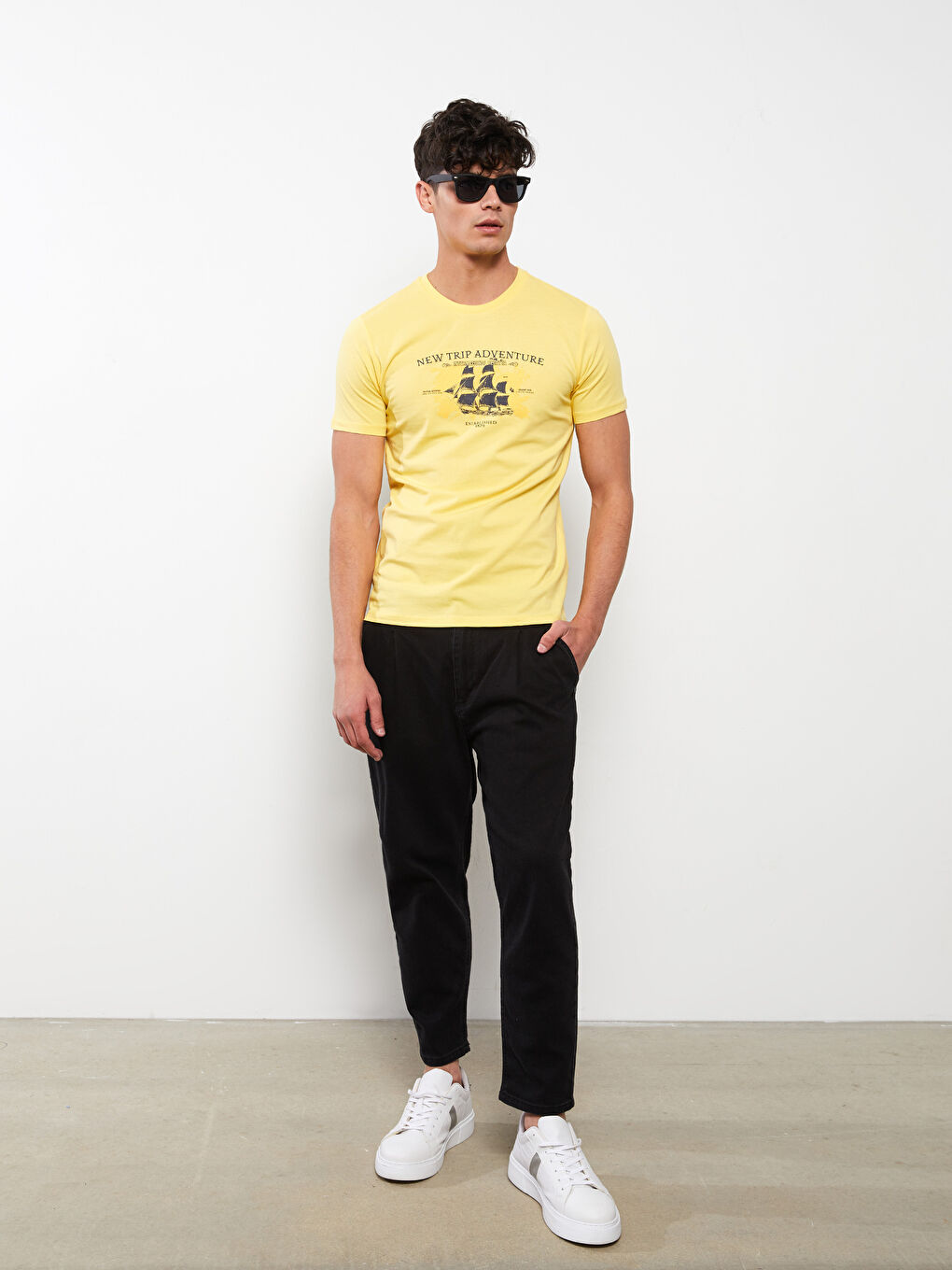 Crew Neck Short Sleeve Printed Combed Cotton Men's T-shirt