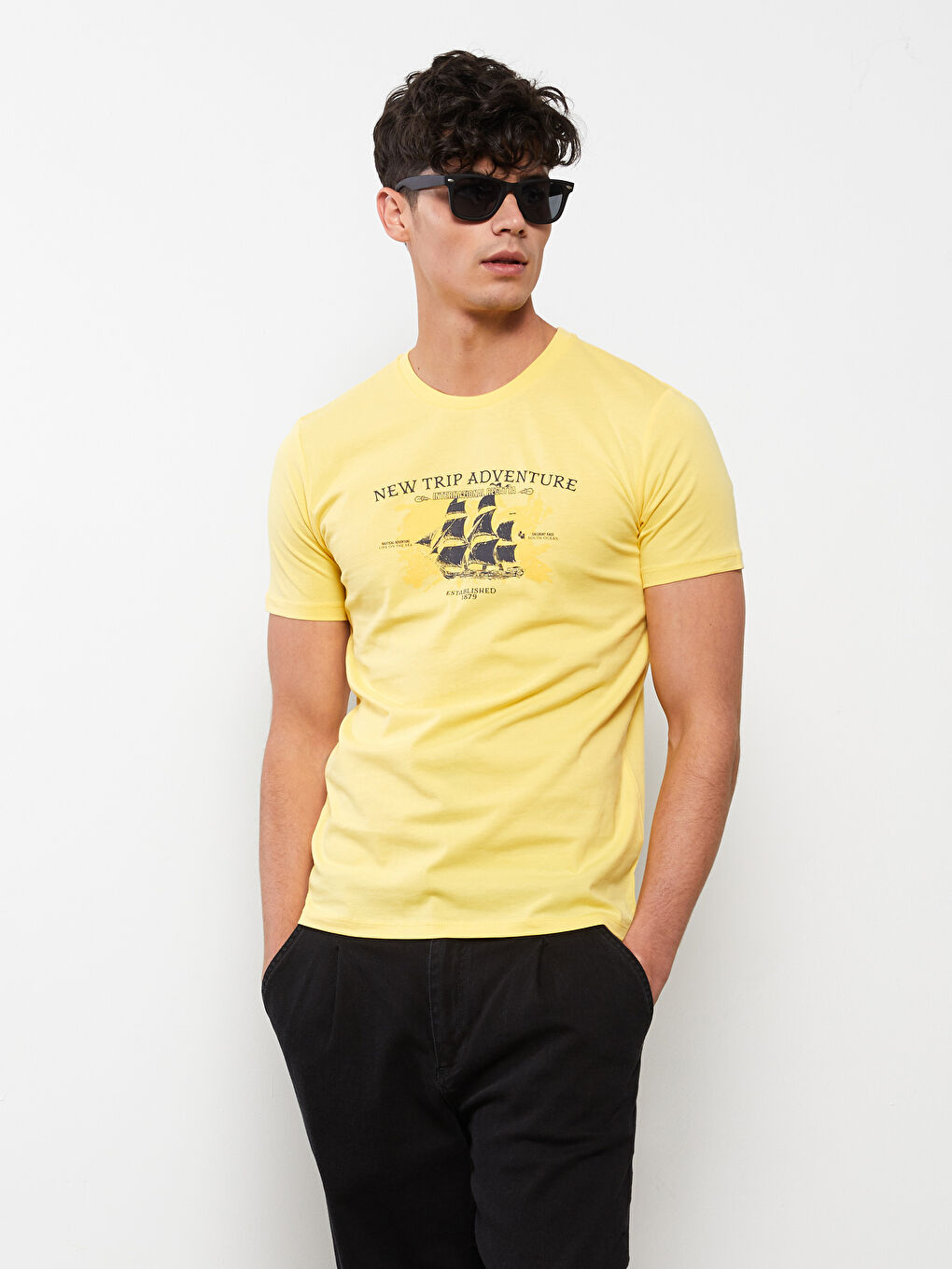 Crew Neck Short Sleeve Printed Combed Cotton Men's T-shirt-1